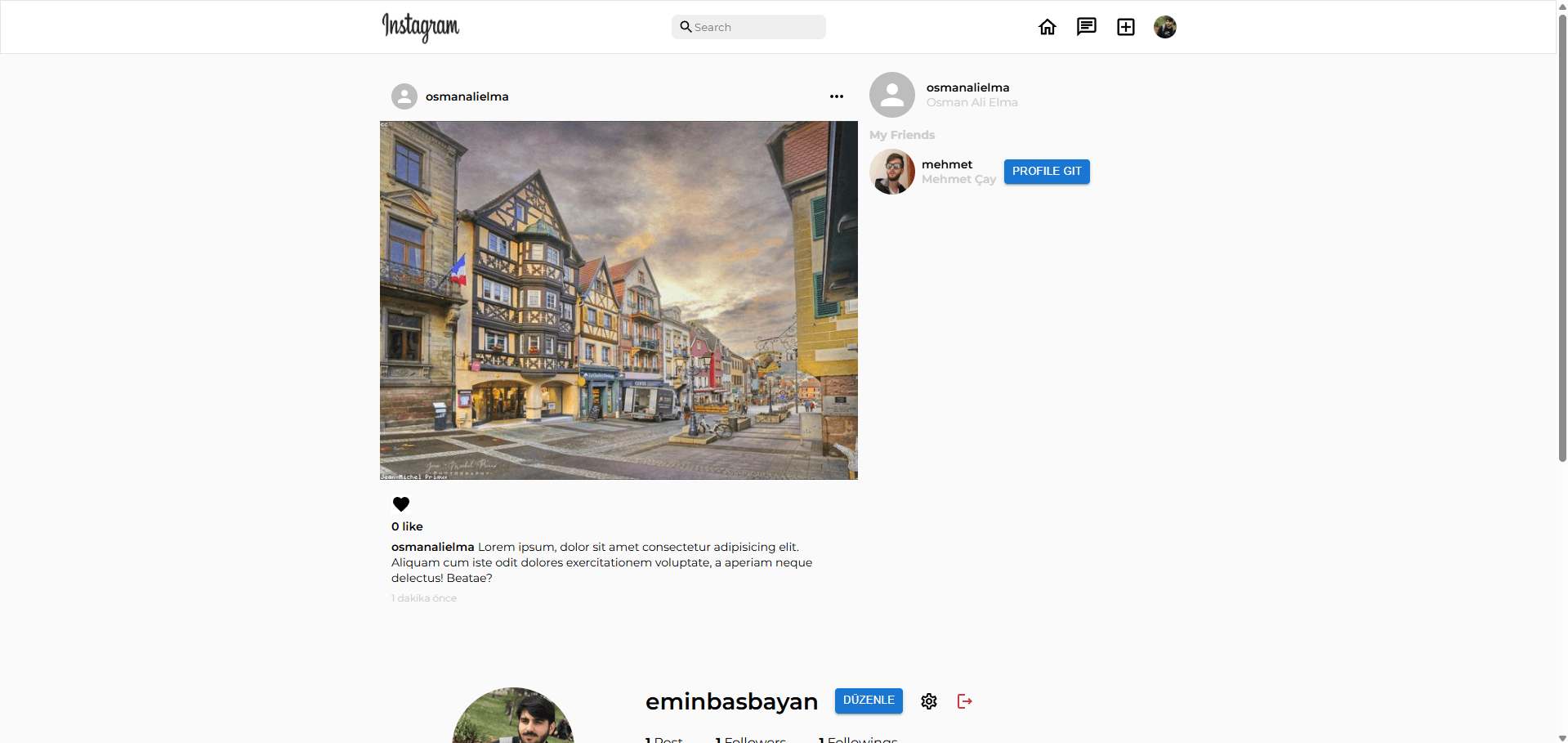 React İnstagram Clone